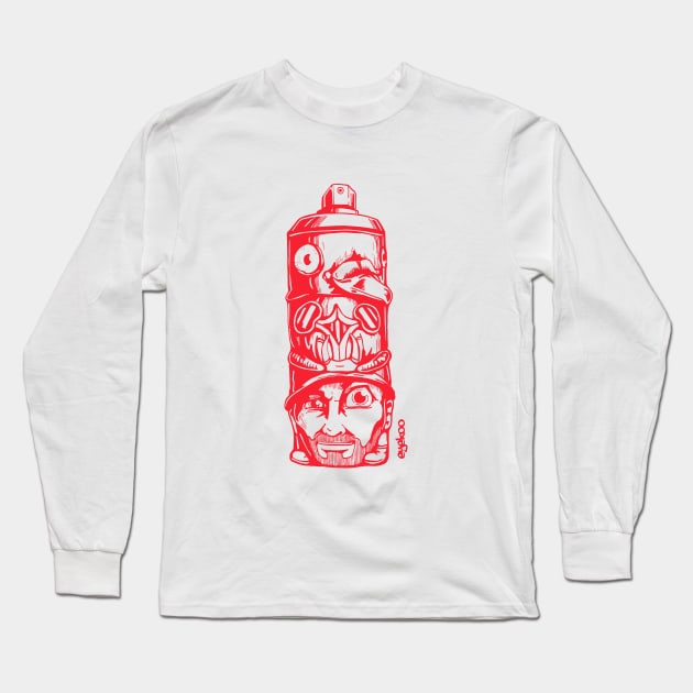 SprayCan Totem - Red Long Sleeve T-Shirt by Eyekoo